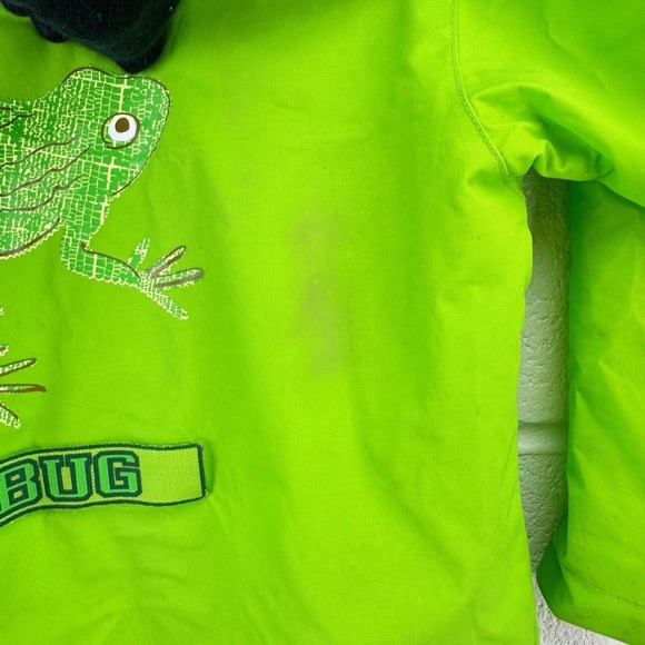 Vintage Weebok by Reebok Bug Frog Raincoat Jacket Green Kids Sz 5 - Picture 9 of 12